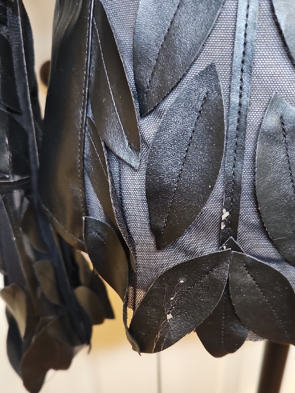 Frank Lyman Black Leaf-Pattern Faux Leather Zip Jacket Women 6 - Picture 10 of 13